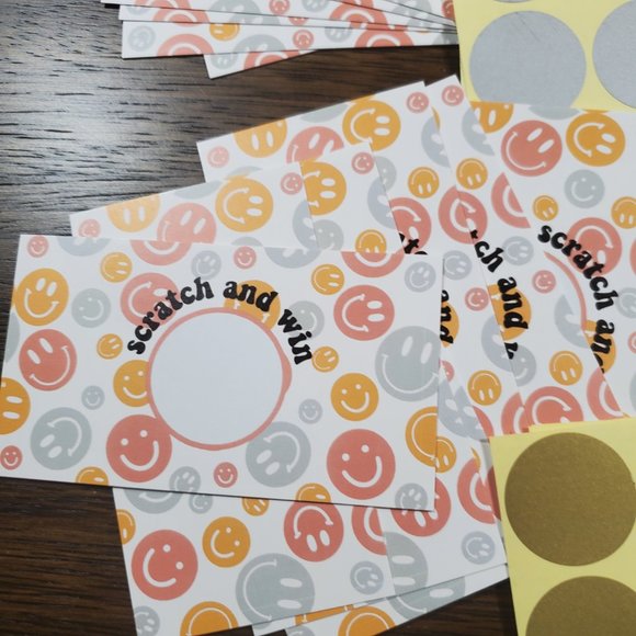 Scratch & Win-Thank You Cards - Happy Smily Face - 40 Cards - Picture 2 of 7